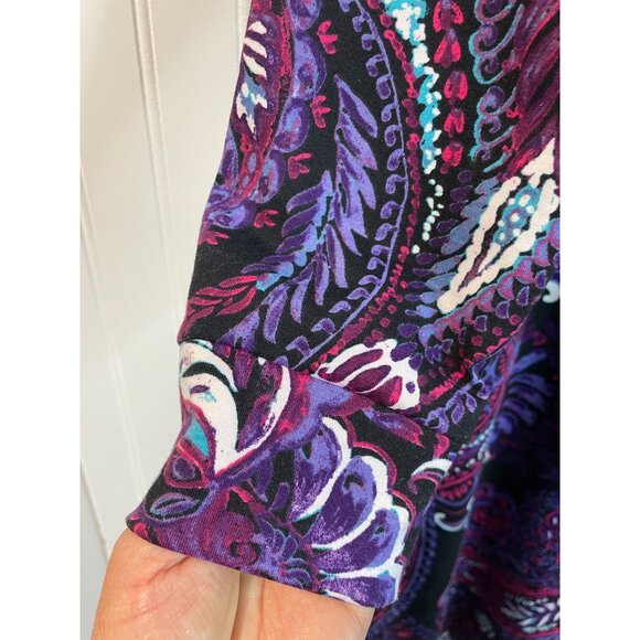 LuLaRoe Womens 2XL Long Sleeve Paisley Swing Dress 95% Polyester &Spandex Blend - Picture 7 of 14